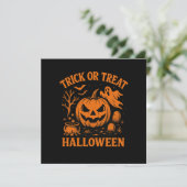 Trick or treat Halloween Uitnodiging (Staand voorkant)