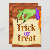 Trick or treat Halloween Uitnodiging (Voorkant / Achterkant)