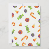 trick or treat Halloween Uitnodiging met Snoepjes (Achterkant)