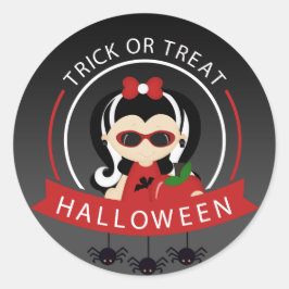 Trick or Treat Halloween Vampierkoningin Ronde Sticker
