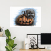 "Trick or treat" Halloween Vampire Owl Poster (Thuiskantoor)