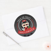 Trick or Treat Halloween Vampvis Ronde Sticker (Envelop)