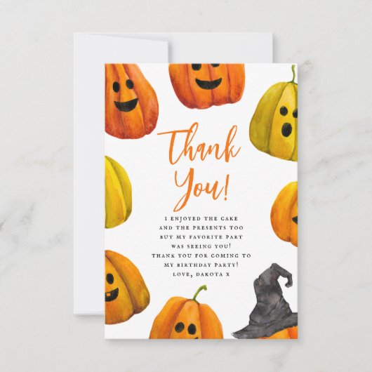 Trick or treat Halloween Verjaardag Bedankt (Voorkant)