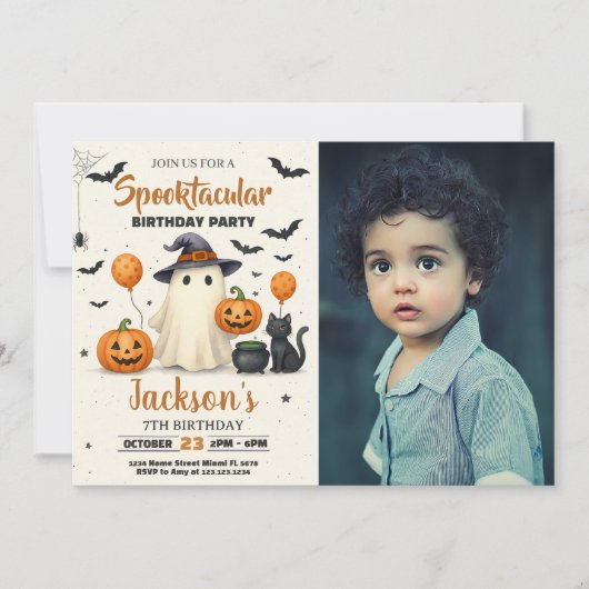 Trick-or-Treat Halloween Verjaardag Uitnodiging (Voorkant)