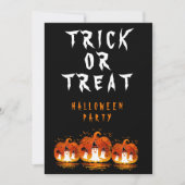 TRICK OR TREAT HALLOWEEN VERKLEDINGSPARTY KAART (Voorkant)