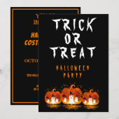 TRICK OR TREAT HALLOWEEN VERKLEDINGSPARTY KAART (Voorkant / Achterkant)