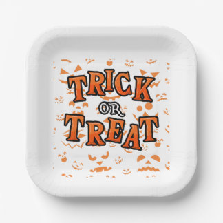 Trick or Treat Halloween Vierkant Papieren Bordje