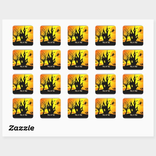 Trick or Treat, Halloween Vierkante Sticker (Vel)