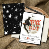 Trick or treat Halloween  Vliegende Heks Kaart