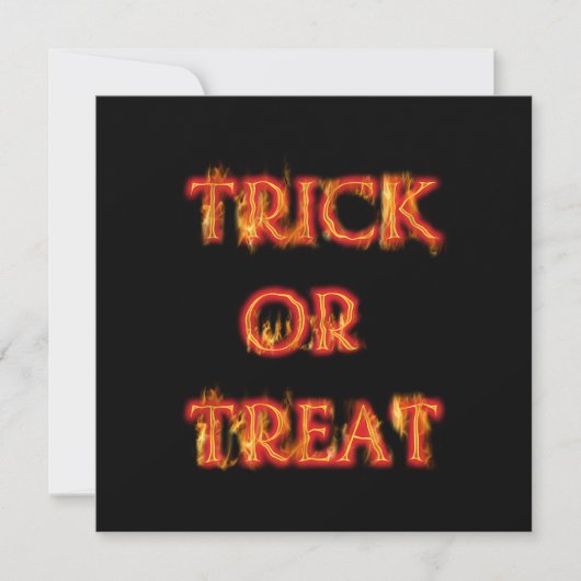 Trick or Treat Halloween Vuur Feest Uitnodiging (Voorkant)