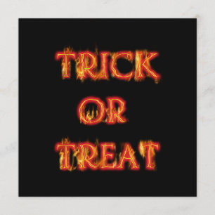 Trick or Treat Halloween Vuur Feest Uitnodiging