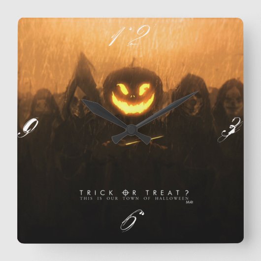 Trick or treat halloween wandklok (Voorkant)