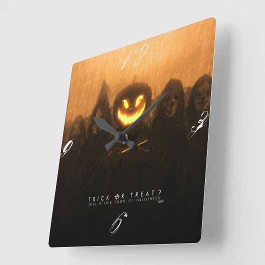 Trick or treat halloween wandklok (Hoek)