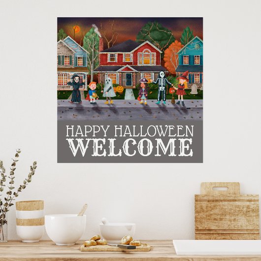 Trick or treat, Halloween Welkom Poster (Keuken)
