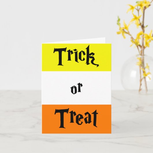 Trick or treat, Halloween Wenskaart Kaart (Gele Bloem)