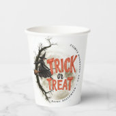 Trick or treat Halloween Witch Custom Name Papieren Bekers (Voorkant)