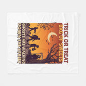 Trick Or Treat Halloween zombies Grim Reaper Pompo Fleece Deken (Voorkant (Horizontaal))