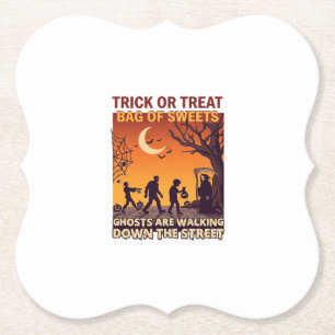Trick Or Treat Halloween Zombies Grim Reaper Pompo Kartonnen Onderzetters