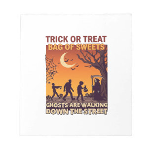 Trick Or Treat Halloween Zombies Grim Reaper Pompo Notitieblok