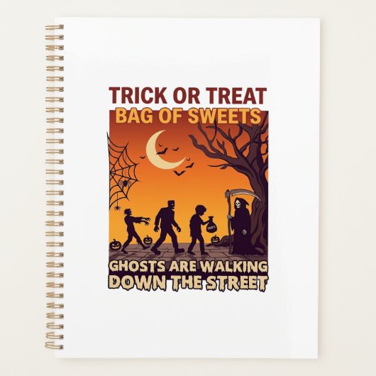 Trick Or Treat Halloween Zombies Grim Reaper Pompo Planner (Voorkant)
