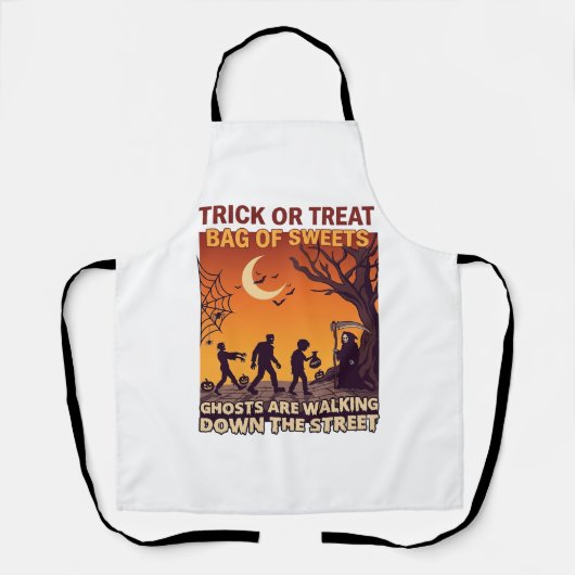 Trick Or Treat Halloween Zombies Grim Reaper Pompo Schort (Voorkant)