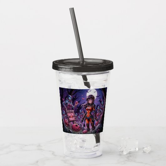 Trick or treat Halloween Zombies Uitdelen Brain Acryl Drinkbeker (Voorkant ijs)