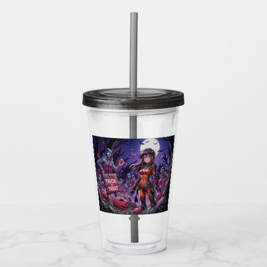 Trick or treat Halloween Zombies Uitdelen Brain Acryl Drinkbeker (Voorkant)