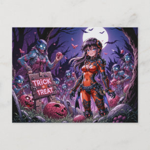 Trick or treat Halloween Zombies Uitdelen Brain Briefkaart