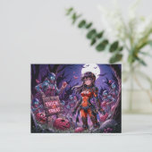 Trick or treat Halloween Zombies Uitdelen Brain Briefkaart (Staand voorkant)