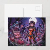 Trick or treat Halloween Zombies Uitdelen Brain Briefkaart (Voorkant / Achterkant)