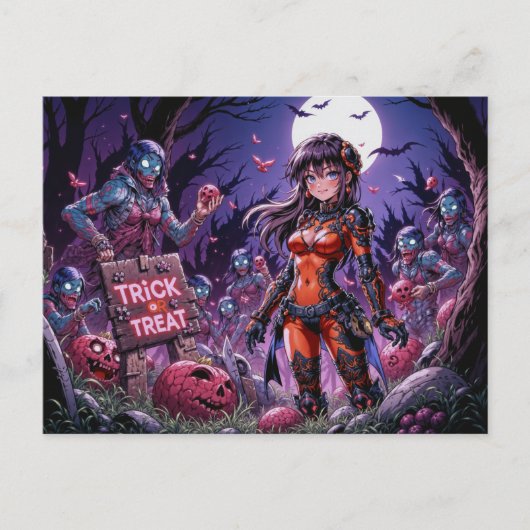 Trick or treat Halloween Zombies Uitdelen Brain Briefkaart (Voorkant)