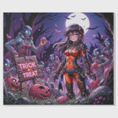 Trick or treat Halloween Zombies Uitdelen Brain Cadeaupapier (Vlak)