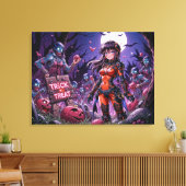 Trick or treat Halloween Zombies Uitdelen Brain Canvas Afdruk (Insitu (Woonkamer))