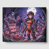 Trick or treat Halloween Zombies Uitdelen Brain Gastenboek (Achterkant)