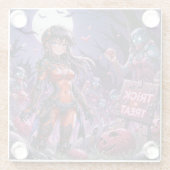 Trick or treat Halloween Zombies Uitdelen Brain Glazen Onderzetter (Achterkant)