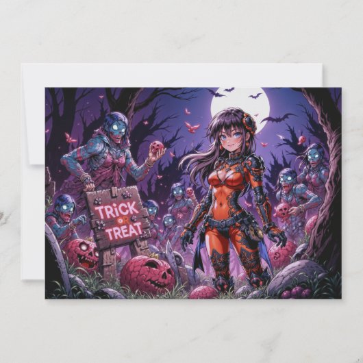 Trick or treat Halloween Zombies Uitdelen Brain Kaart (Voorkant)