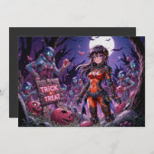 Trick or treat Halloween Zombies Uitdelen Brain Kaart (Voorkant / Achterkant)