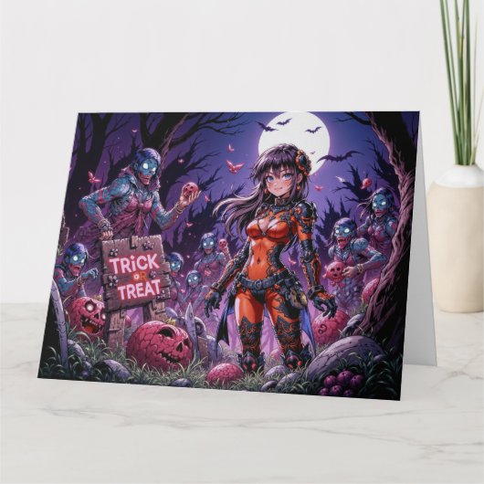 Trick or treat Halloween Zombies Uitdelen Brain Kaart (Voorkant)