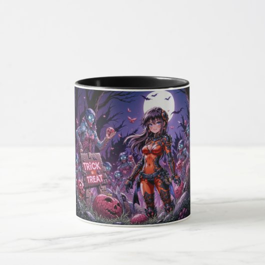 Trick or treat Halloween Zombies Uitdelen Brain Mok (Midden)