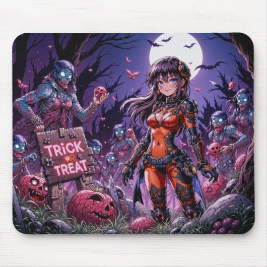 Trick or treat Halloween Zombies Uitdelen Brain Muismat (Voorkant)