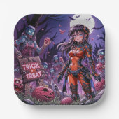 Trick or treat Halloween Zombies Uitdelen Brain Papieren Bordje (Voorkant)