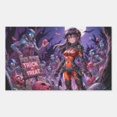 Trick or treat Halloween Zombies Uitdelen Brain Rechthoekige Sticker (Voorkant)