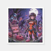 Trick or treat Halloween Zombies Uitdelen Brain Servet (Voorkant)