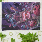 Trick or treat Halloween Zombies Uitdelen Brain Theedoek (Gevouwen)