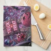 Trick or treat Halloween Zombies Uitdelen Brain Theedoek (Quarter Fold)