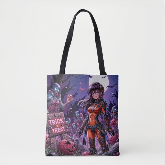 Trick or treat Halloween Zombies Uitdelen Brain Tote Bag (Voorkant)