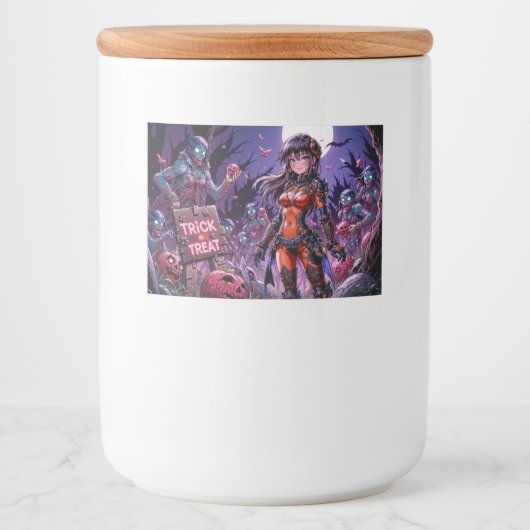 Trick or treat Halloween Zombies Uitdelen Brain Voedselcontainer Etiket (Voorkant)