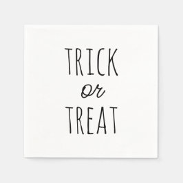 Trick or treat Halloween | Zwart-wit spookachtig Servet