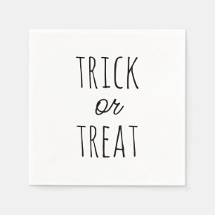 Trick or treat Halloween Zwart-wit spookachtig Servet