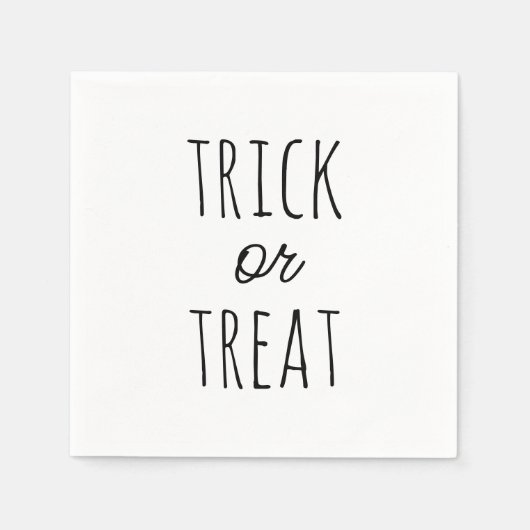Trick or treat Halloween | Zwart-wit spookachtig Servet (Voorkant)